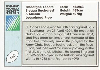 1991 Regina Rugby World Cup #160 Gheorghe Leonte Back